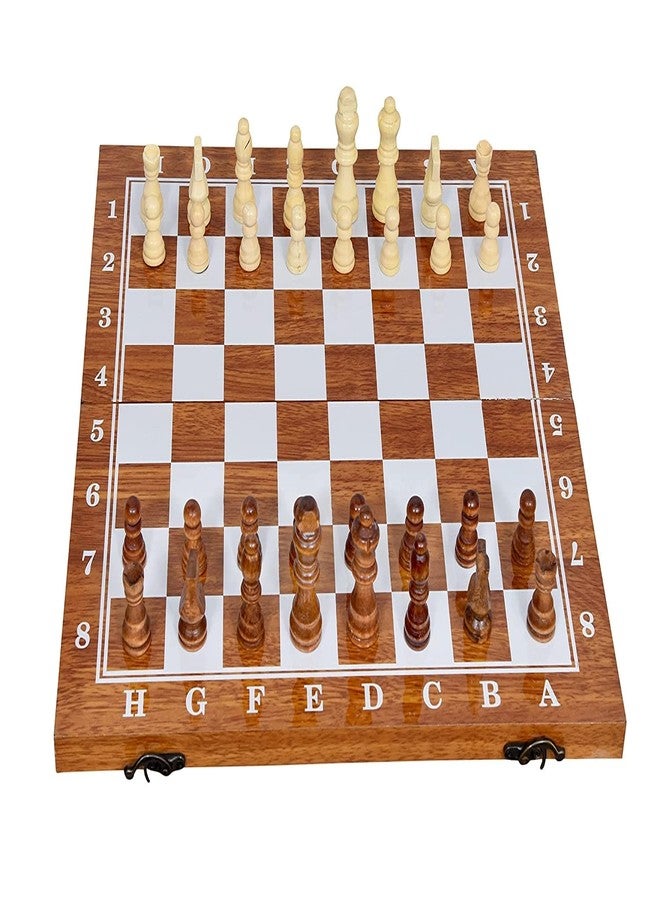 SPOCCO | 15"X15" Magnetic Wooden Chess Board Set with 32 Magnetic Pieces | Portable Chess Board Game Compact & Folding - Classic Travel Chess for Kids & Adults | WMC01 - Image 1